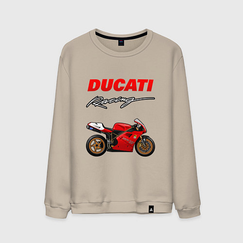 Мужской свитшот DUCATI ДУКАТИ MOTOSPORT / Миндальный – фото 1