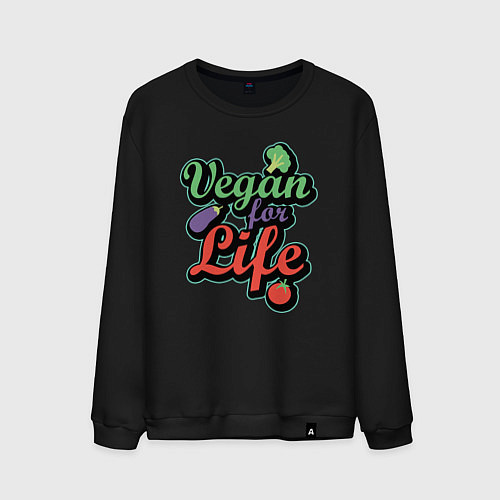 Мужской свитшот Vegan For Life / Черный – фото 1