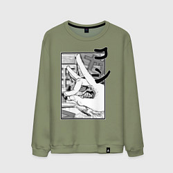Свитшот хлопковый мужской Chainsaw man Kon, цвет: авокадо