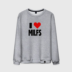 Свитшот хлопковый мужской Milf hunter, цвет: меланж