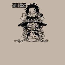 Свитшот хлопковый мужской Эйс, Луффи и Сабо - Братство ASL, цвет: миндальный — фото 2