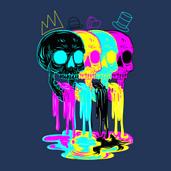 Свитшот хлопковый мужской 4 ЧЕРЕПА SKULLS NEON, цвет: тёмно-синий — фото 2