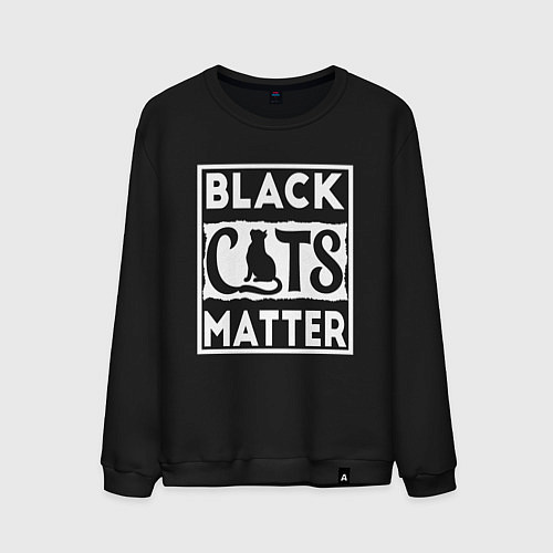Мужской свитшот Black Cats Matter / Черный – фото 1