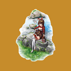 Свитшот хлопковый мужской Отдыхающая Эмбер, цвет: горчичный — фото 2