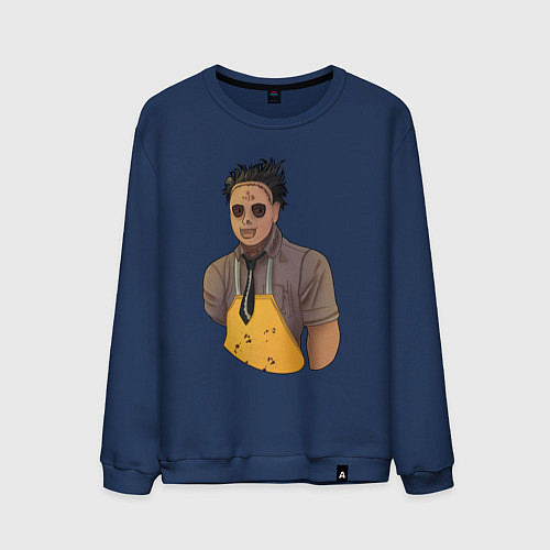 Мужской свитшот Dead by daylight Кожаное лицо / Тёмно-синий – фото 1