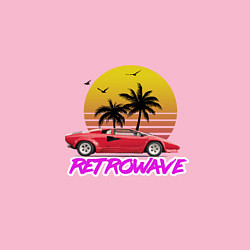 Свитшот хлопковый мужской Retrowave style 2, цвет: светло-розовый — фото 2