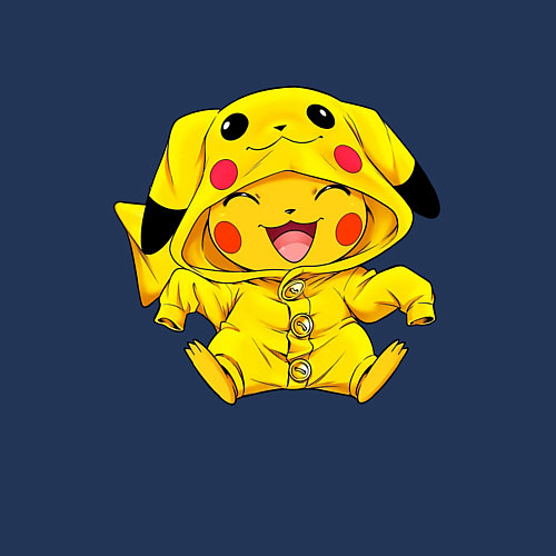 Мужской свитшот Милый пикачу / Тёмно-синий – фото 3