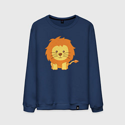 Свитшот хлопковый мужской Забавный Лев, цвет: тёмно-синий