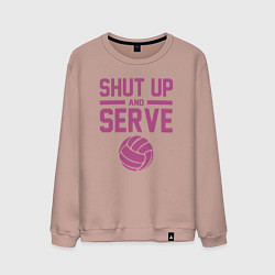 Свитшот хлопковый мужской Shut Up And Serve, цвет: пыльно-розовый