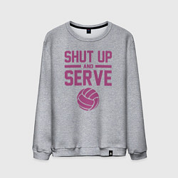 Свитшот хлопковый мужской Shut Up And Serve, цвет: меланж