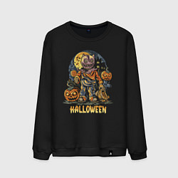 Свитшот хлопковый мужской Halloween, цвет: черный