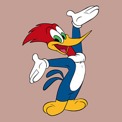 Свитшот хлопковый мужской Дятел Вуди позирует, цвет: пыльно-розовый — фото 2