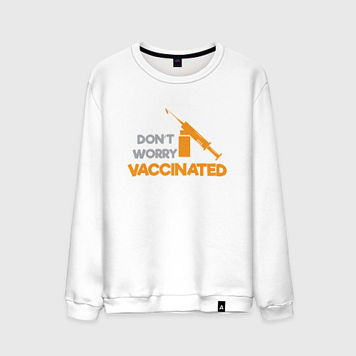 Мужской свитшот Vaccinated / Белый – фото 1