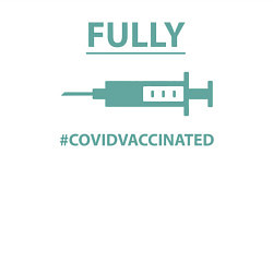 Свитшот хлопковый мужской Covid Vaccinated, цвет: белый — фото 2