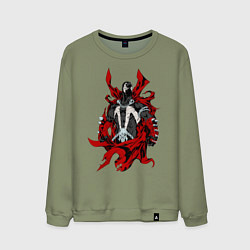 Свитшот хлопковый мужской Spawn Эл Симмонс, цвет: авокадо