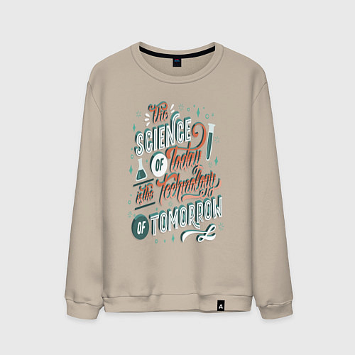 Мужской свитшот Наука сегодня / Миндальный – фото 1