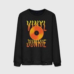 Свитшот хлопковый мужской Vinyl Junkie, цвет: черный