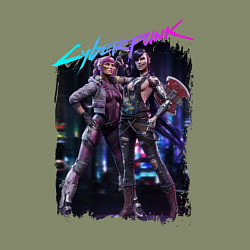 Свитшот хлопковый мужской CYBERPUNK 2077 КИБЕРПАНК Z, цвет: авокадо — фото 2