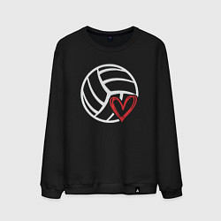 Свитшот хлопковый мужской Love Volleyball, цвет: черный