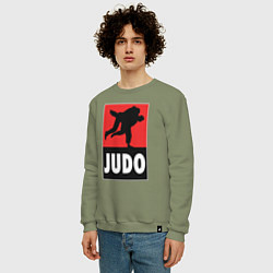 Свитшот хлопковый мужской Judo, цвет: авокадо — фото 2