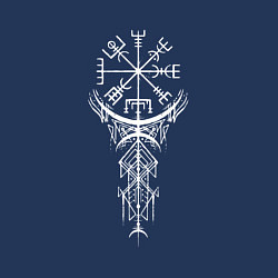 Свитшот хлопковый мужской Вегвизир Vegvisir Руна Z, цвет: тёмно-синий — фото 2