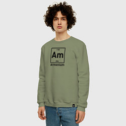 Свитшот хлопковый мужской Am -Armenium, цвет: авокадо — фото 2