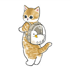 Свитшот хлопковый мужской Котёнок с гусём, цвет: белый — фото 2