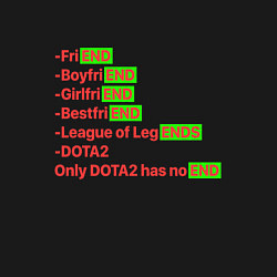 Свитшот хлопковый мужской Only dota 2 has no end, цвет: черный — фото 2