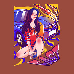 Свитшот хлопковый мужской Fast Girl, цвет: кирпичный — фото 2