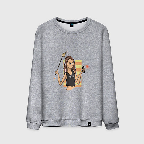 Мужской свитшот Уличный художник / Меланж – фото 1