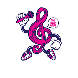 Свитшот хлопковый мужской Музыкальный ключ караоке, цвет: белый — фото 2