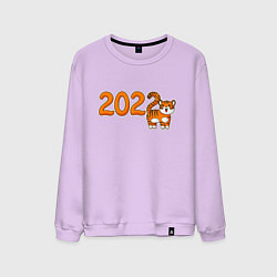 Свитшот хлопковый мужской 2022 - Год Тигра, цвет: лаванда