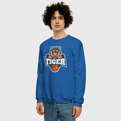 Свитшот хлопковый мужской Tiger Basketball, цвет: синий — фото 2