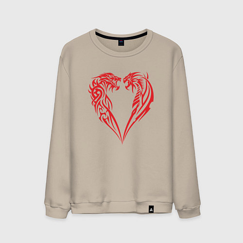 Мужской свитшот Тигр и Дракон / Миндальный – фото 1