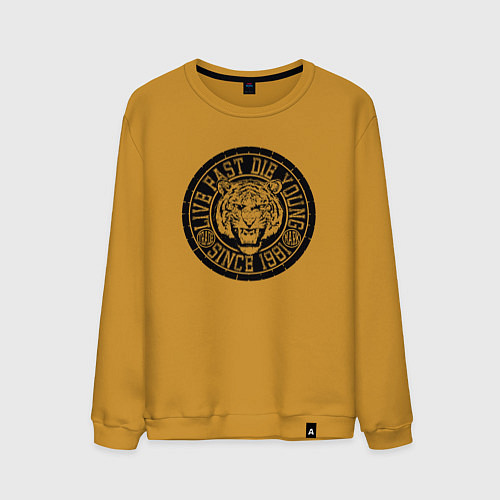 Мужской свитшот Живи быстро, умри молодым / Горчичный – фото 1