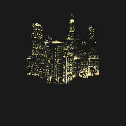 Свитшот хлопковый мужской Ночные огни мегаполиса, цвет: черный — фото 2