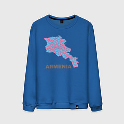 Свитшот хлопковый мужской Люблю Армению, цвет: синий