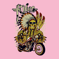 Свитшот хлопковый мужской Байкер на мотоцикле, цвет: светло-розовый — фото 2