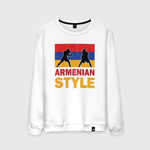 Мужской свитшот Армянский стиль / Белый – фото 1
