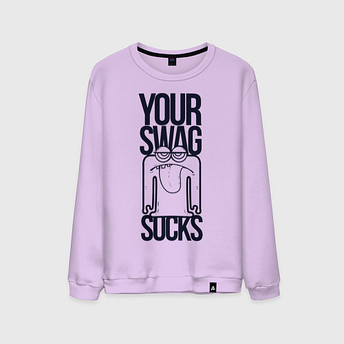 Мужской свитшот Человечек с высунутым языком / Лаванда – фото 1