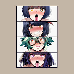 Свитшот хлопковый мужской Genshin Impact Ahegao face, цвет: миндальный — фото 2