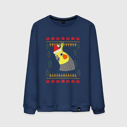 Мужской свитшот Рождественский свитер Корелла / Тёмно-синий – фото 1