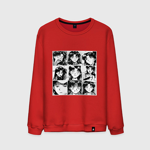 Мужской свитшот Такая разная Мисато Сан Евангелион / Красный – фото 1