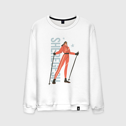 Мужской свитшот SHEREGESH GIRL / Белый – фото 1