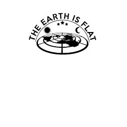 Свитшот хлопковый мужской The earth is flat, цвет: белый — фото 2