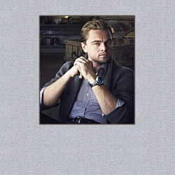 Свитшот хлопковый мужской Леонардо Ди Каприо, фотопортрет, цвет: меланж — фото 2