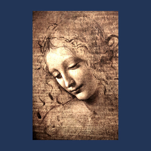 Мужской свитшот Леонардо да Винчи Ла Скапильята около 1506-1508 / Тёмно-синий – фото 3