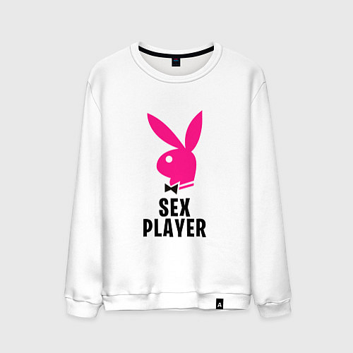 Мужской свитшот СЕКС ИГРОК PLAYBOY / Белый – фото 1