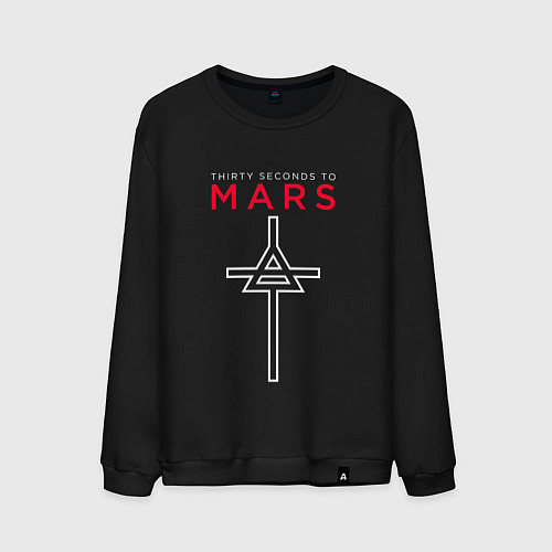 Мужской свитшот 30 Seconds To Mars, logo / Черный – фото 1