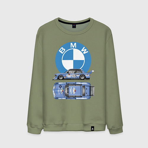 Мужской свитшот BMW Motorsport Retro, Germany / Авокадо – фото 1